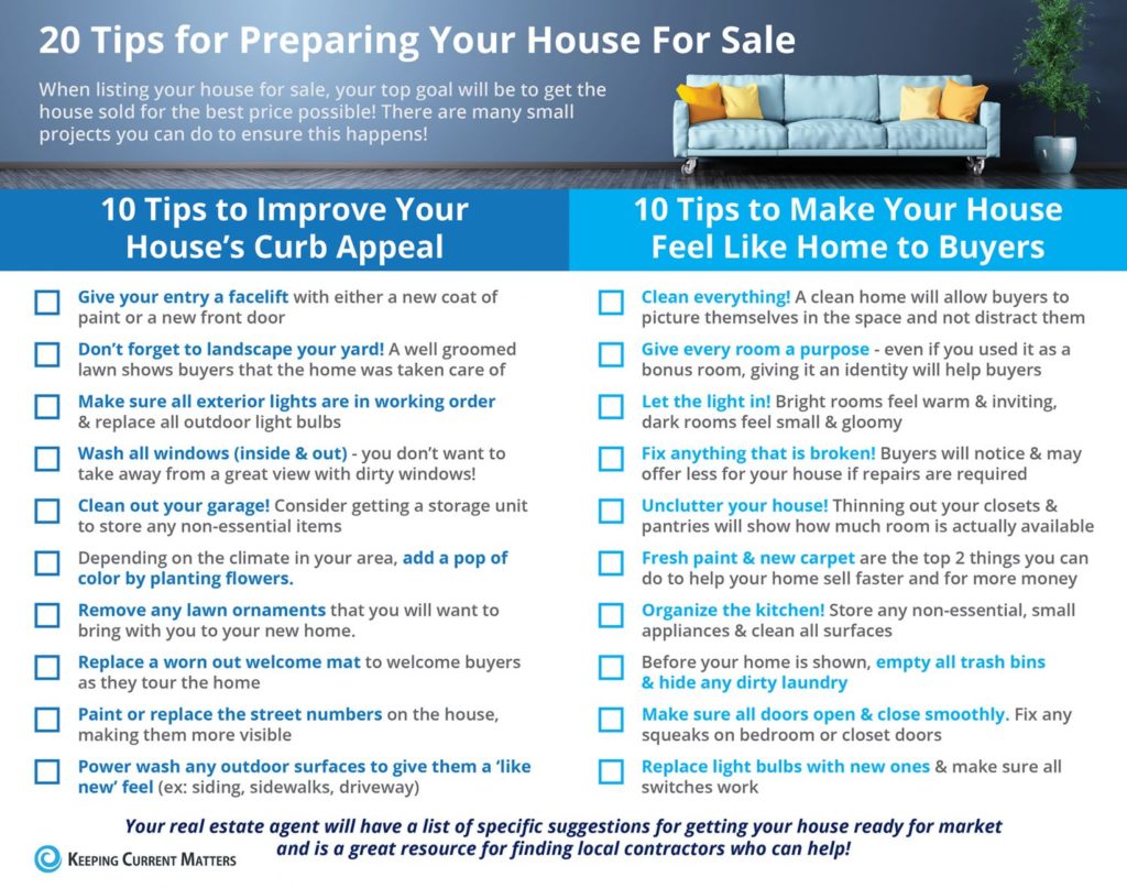 20 tips for preparing your house for sale